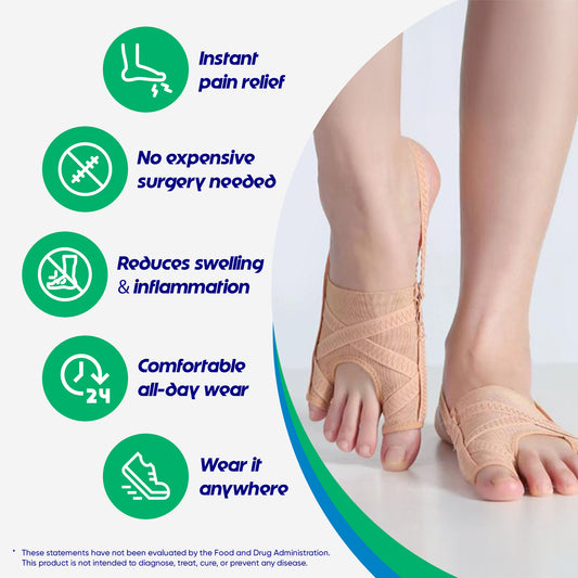 Hyggear Bunion Corrector, Breathable Big Toe Straightener for Women and Men, Bunion Fix and Relief - 726351428394